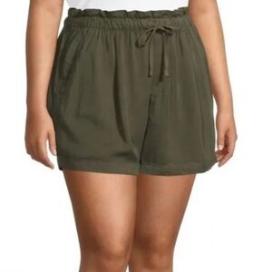 NWT! Sanctuary Soft Tencel Paperbag Shorts in Olive - Size XL